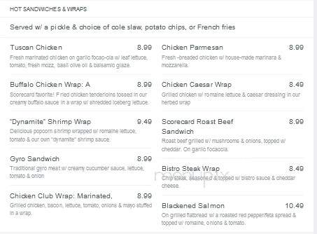 Jaid's Lounge - Wind Gap, PA menu_pic