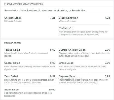 Jaid's Lounge - Wind Gap, PA menu_pic