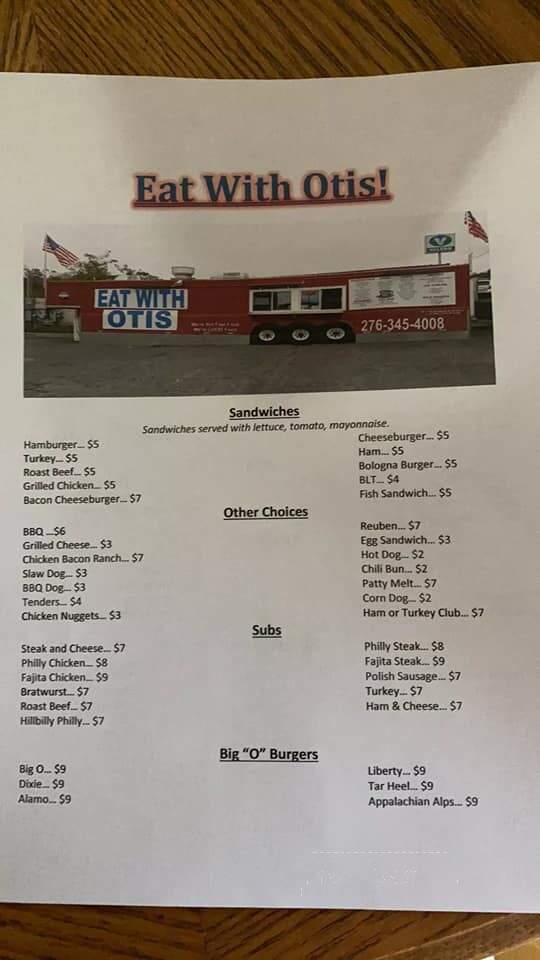 Eat With Otis - Pounding Mill, VA menu_pic