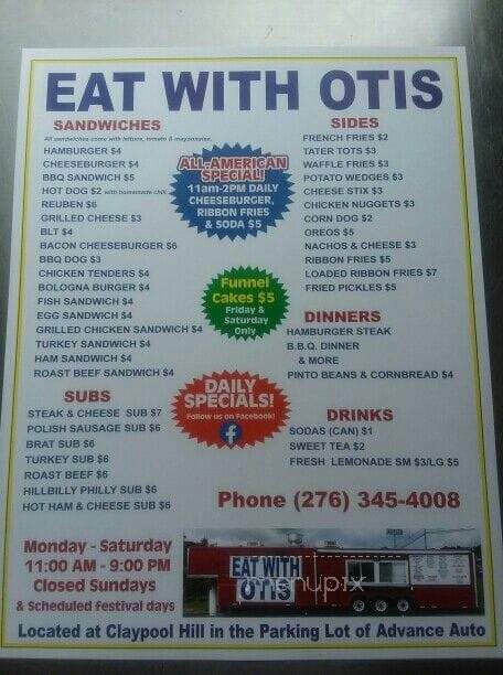 Eat With Otis - Pounding Mill, VA menu_pic