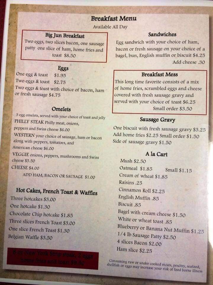 Kathys Kitchen - Caldwell, OH menu_pic