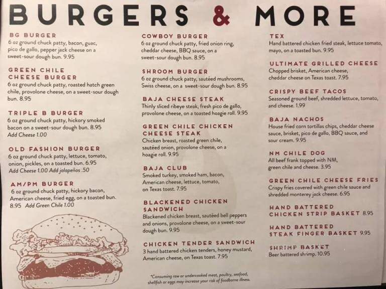 BG's Burgers N More - Hobbs, NM menu_pic