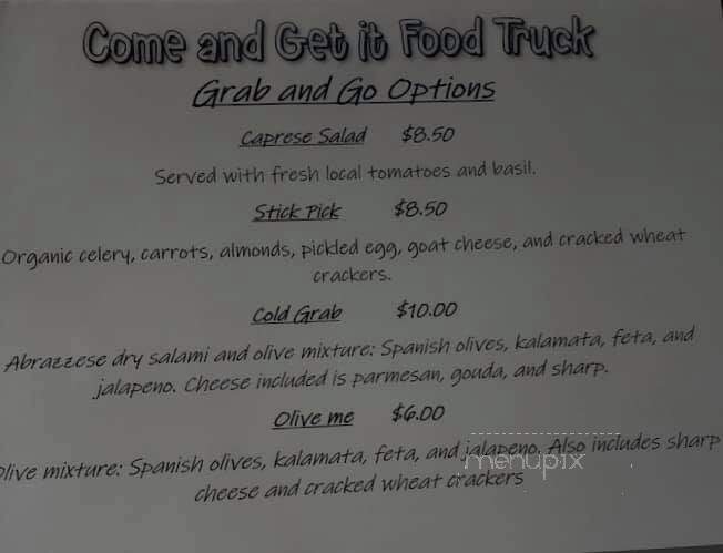 Come and Get it Food Truck - Westmoreland, NY menu_pic