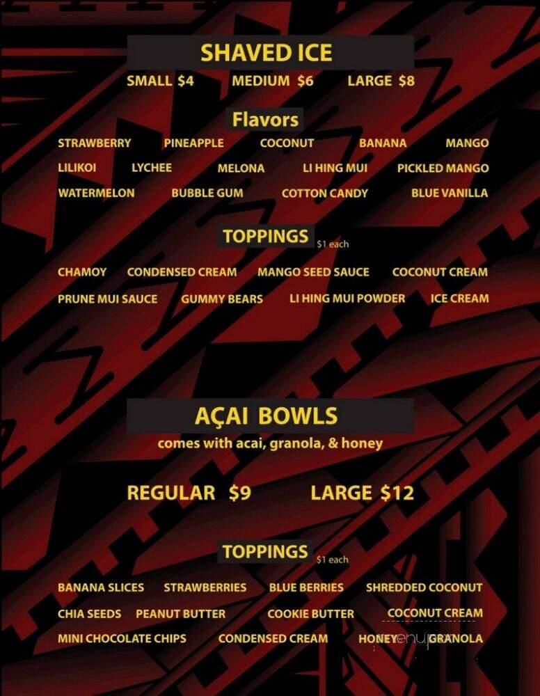 Da Bomb Grindz - Captain Cook, HI menu_pic