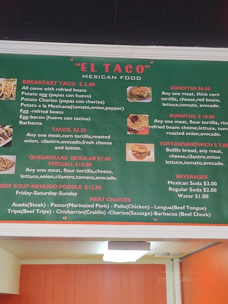 El Taco - Jennings, LA menu_pic