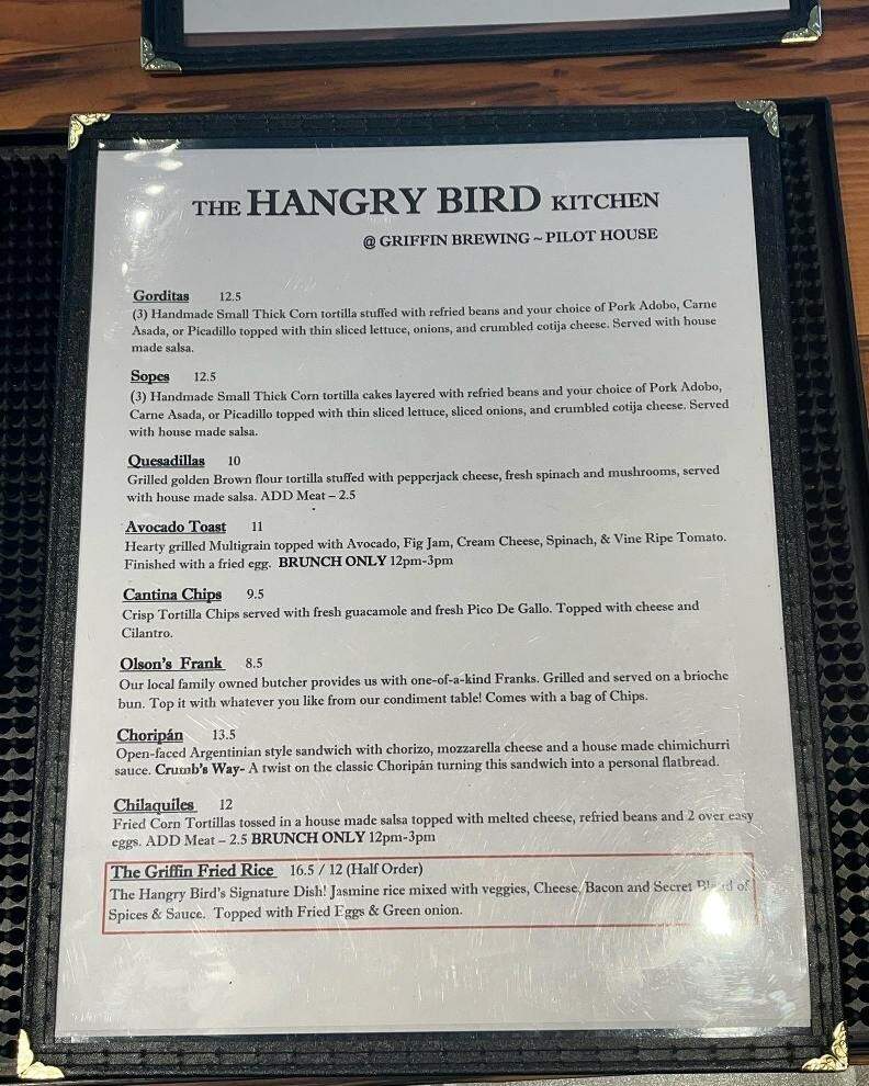Griffin Brewing & Pilot House - Enumclaw, WA menu_pic