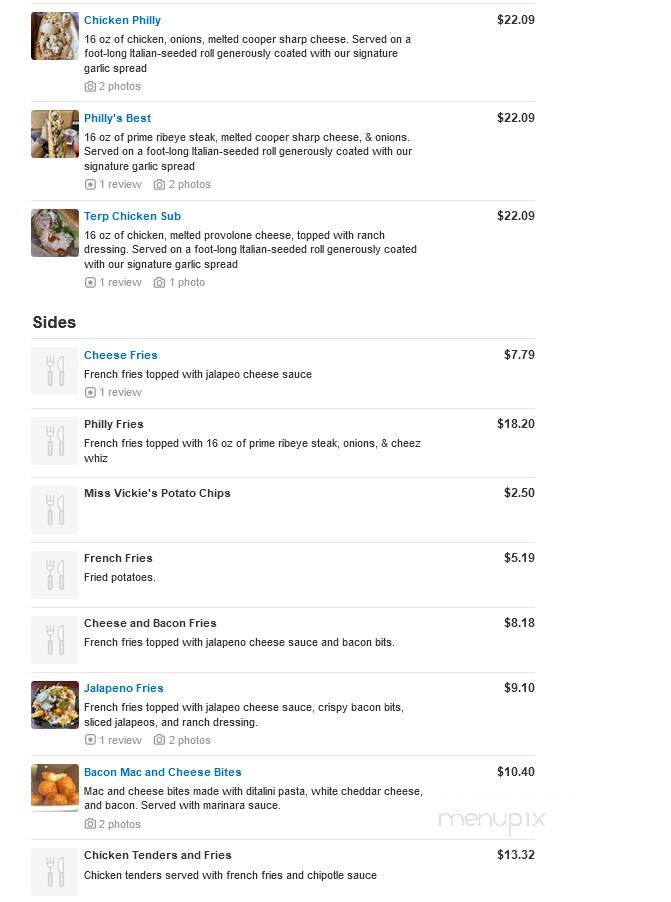 Tokoa Cheesesteak - College Park, MD menu_pic