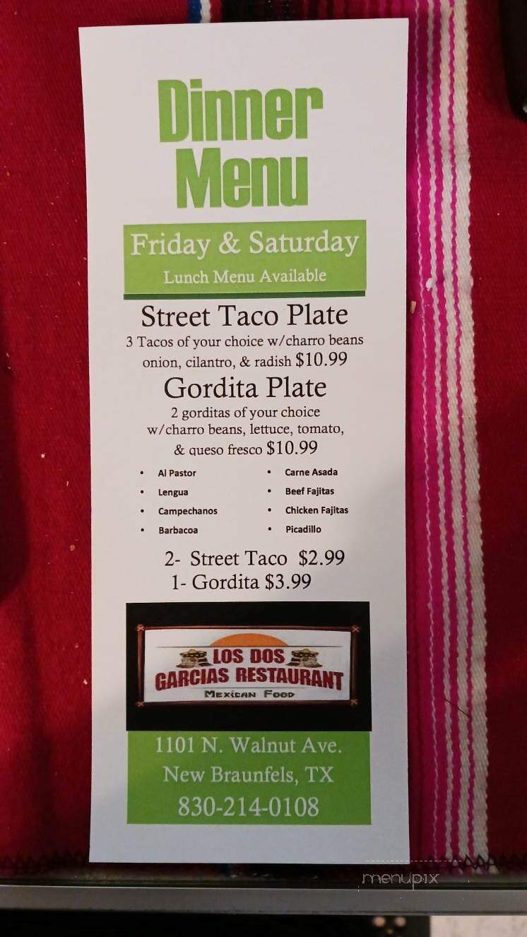 Los Dos Garcias Restaura - New Braunfels, TX menu_pic