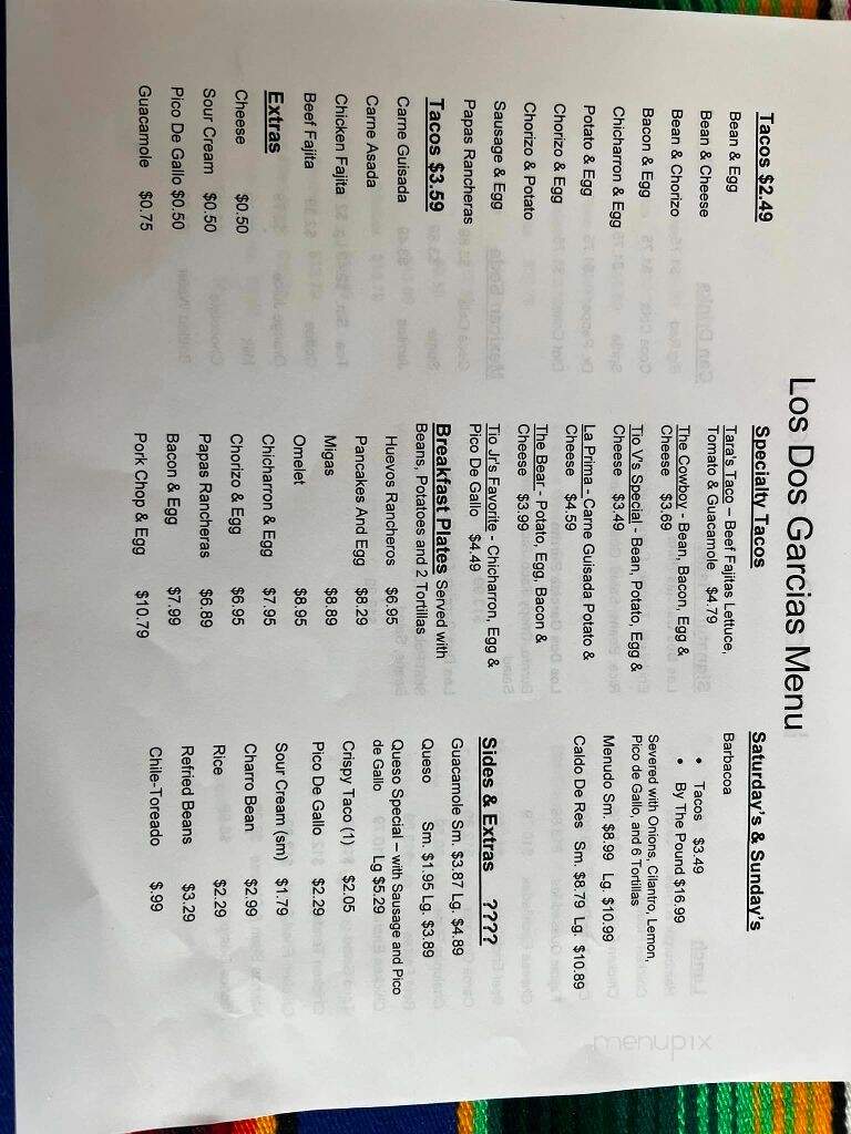 Los Dos Garcias Restaura - New Braunfels, TX menu_pic