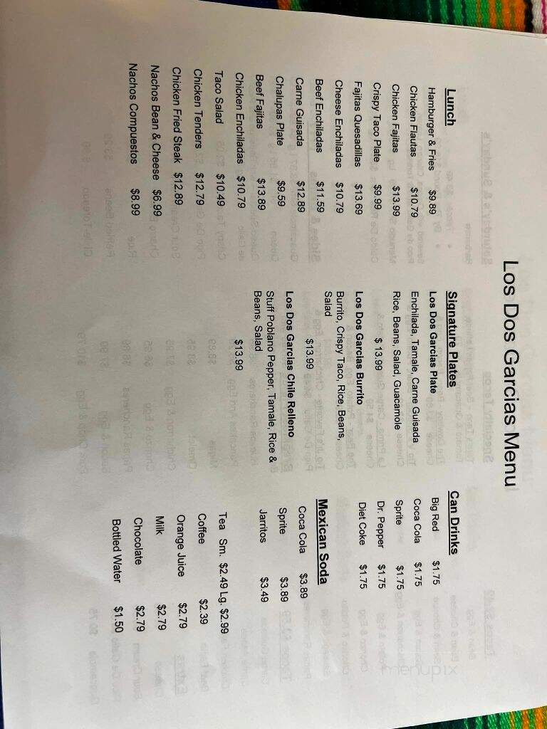 Los Dos Garcias Restaura - New Braunfels, TX menu_pic