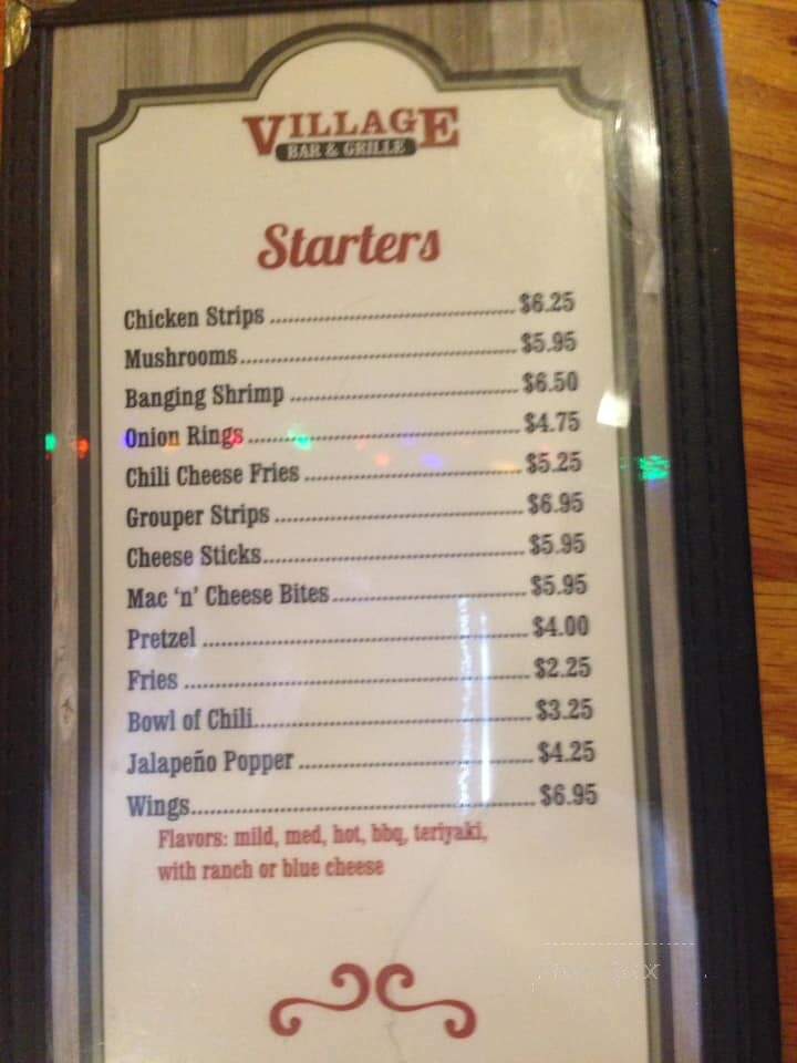 Village Bar & Grill - Myrtle Beach, SC menu_pic