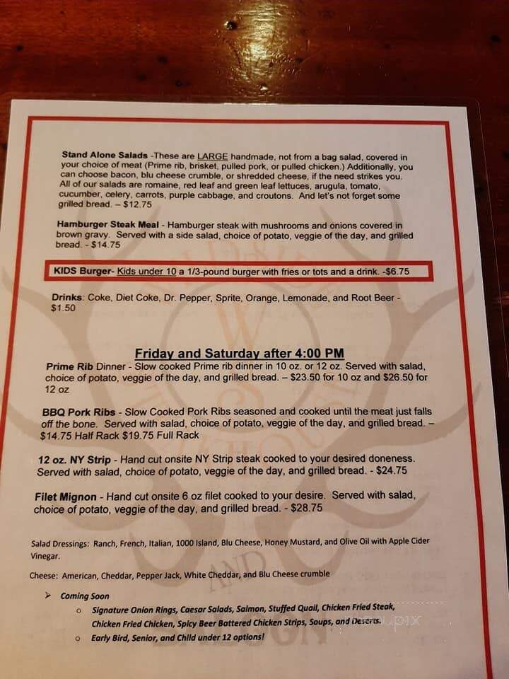 Wildside Steakhouse - White Bird, ID menu_pic