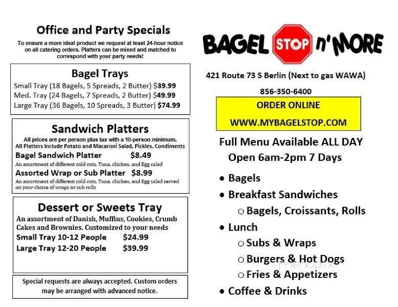 Raceway Bagels by B-Unos - Berlin, NJ menu_pic