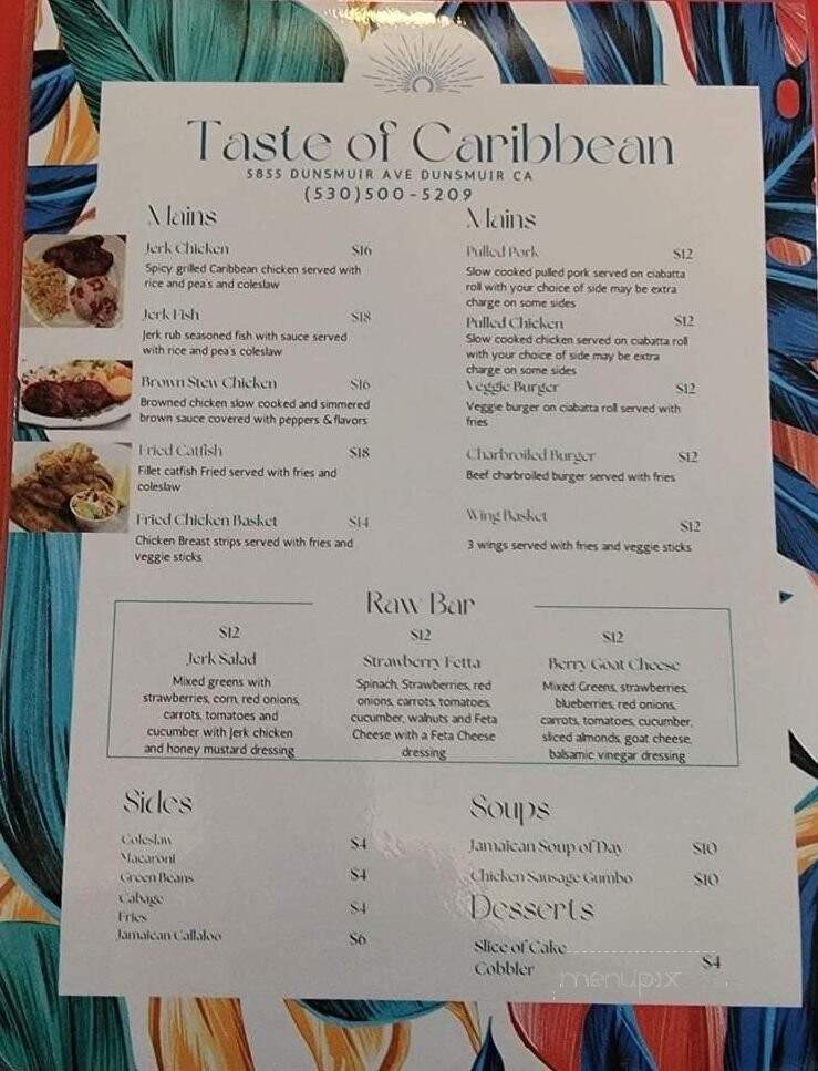 Taste Of the Caribbean - Dunsmuir, CA menu_pic