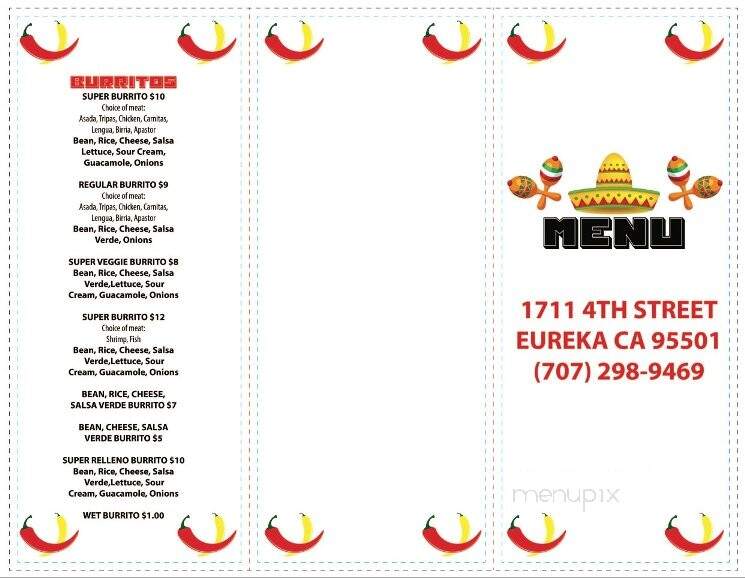 Taqueria Martinez - Eureka, CA menu_pic
