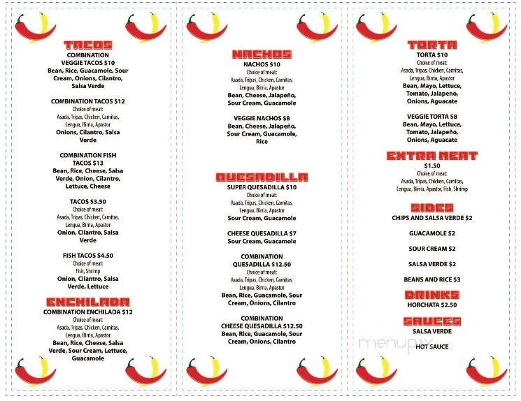 Taqueria Martinez - Eureka, CA menu_pic