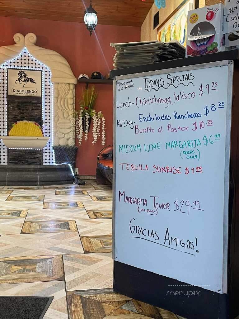 D' Abolengo Mexican Cuisine - Moberly, MO menu_pic