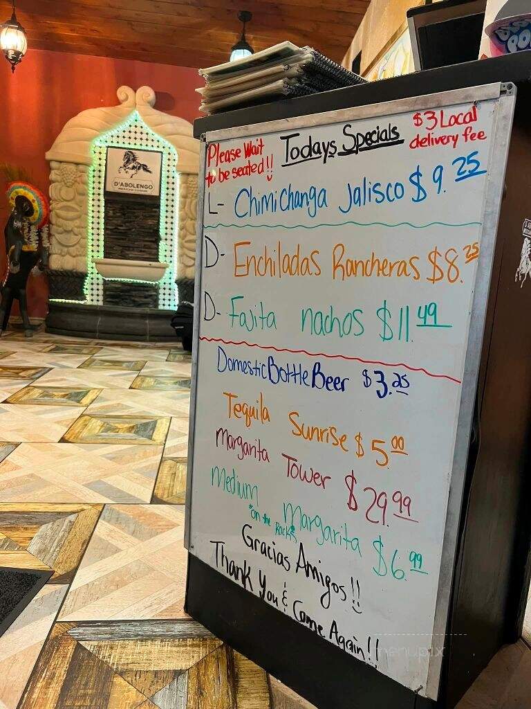 D' Abolengo Mexican Cuisine - Moberly, MO menu_pic