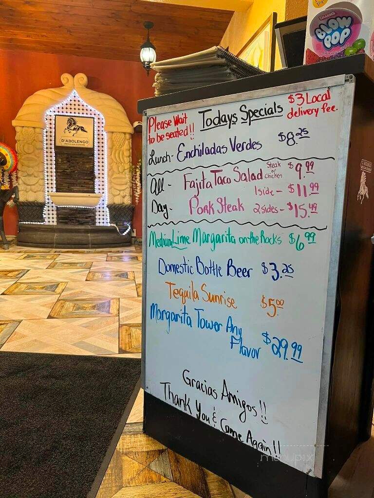 D' Abolengo Mexican Cuisine - Moberly, MO menu_pic