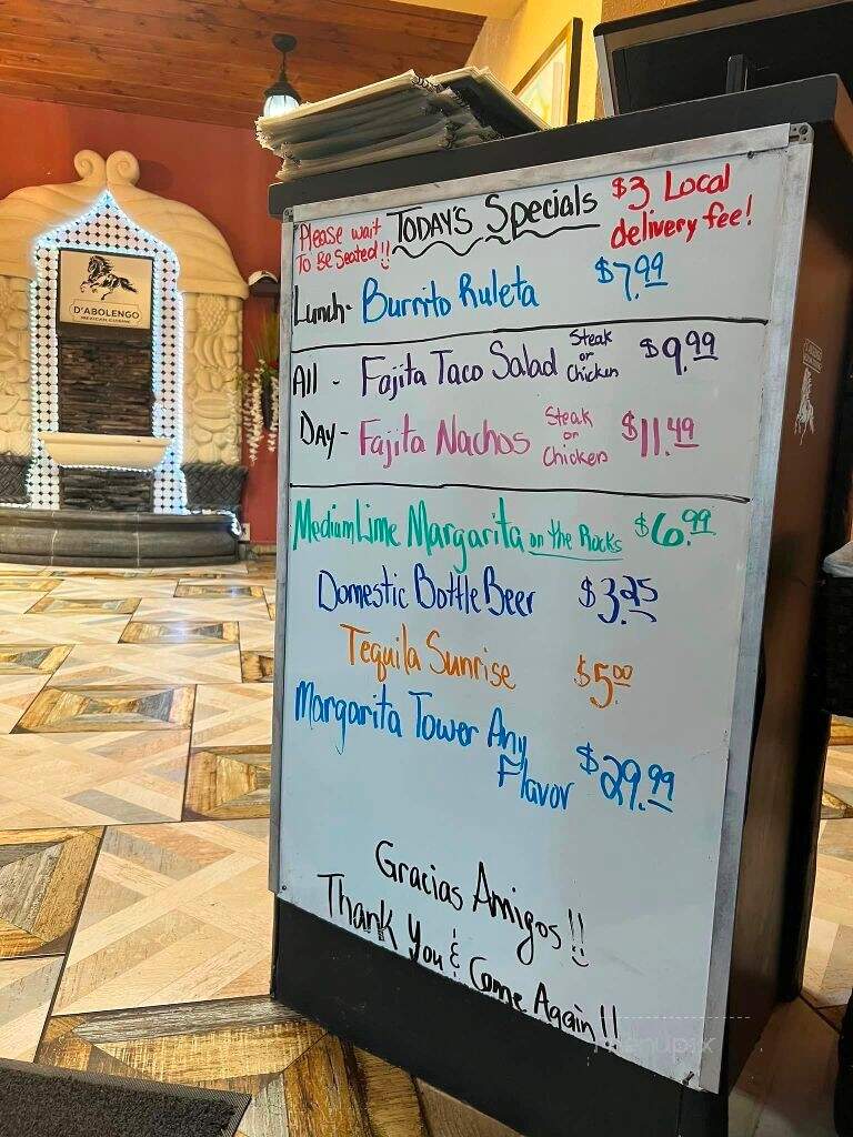 D' Abolengo Mexican Cuisine - Moberly, MO menu_pic