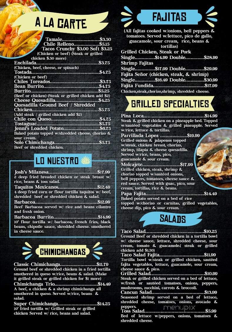 Senor Lopez - Pulaski, TN menu_pic