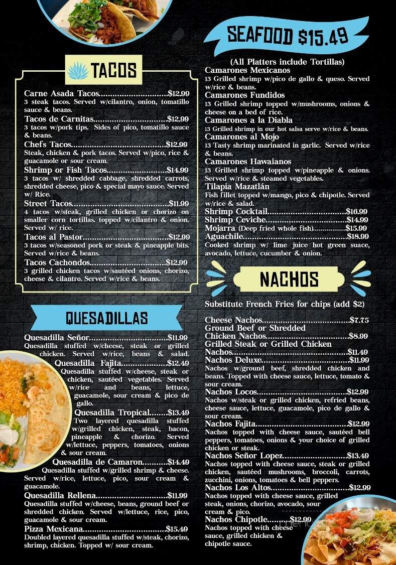 Senor Lopez - Pulaski, TN menu_pic