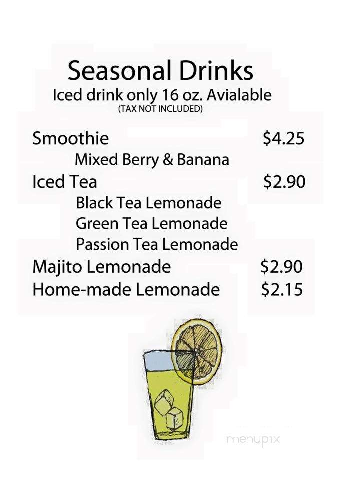 Java Cat Cafe - Vancouver, BC menu_pic