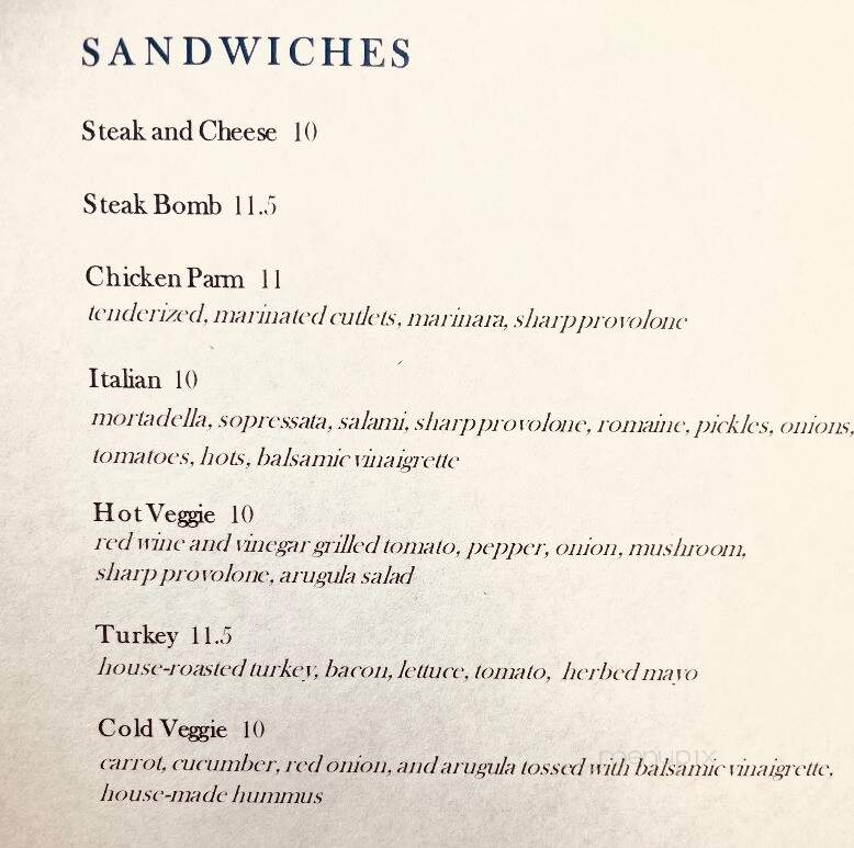 Bluebird Sandwiches and Pizza - Tewksbury, MA menu_pic