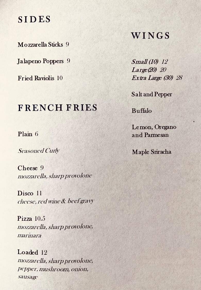 Bluebird Sandwiches and Pizza - Tewksbury, MA menu_pic