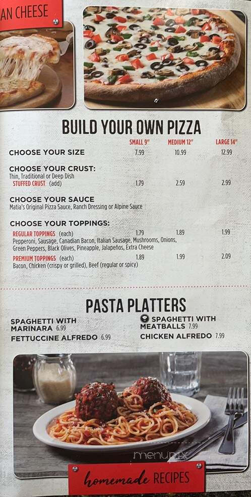 Matia's Pizza - Caneyville, KY menu_pic