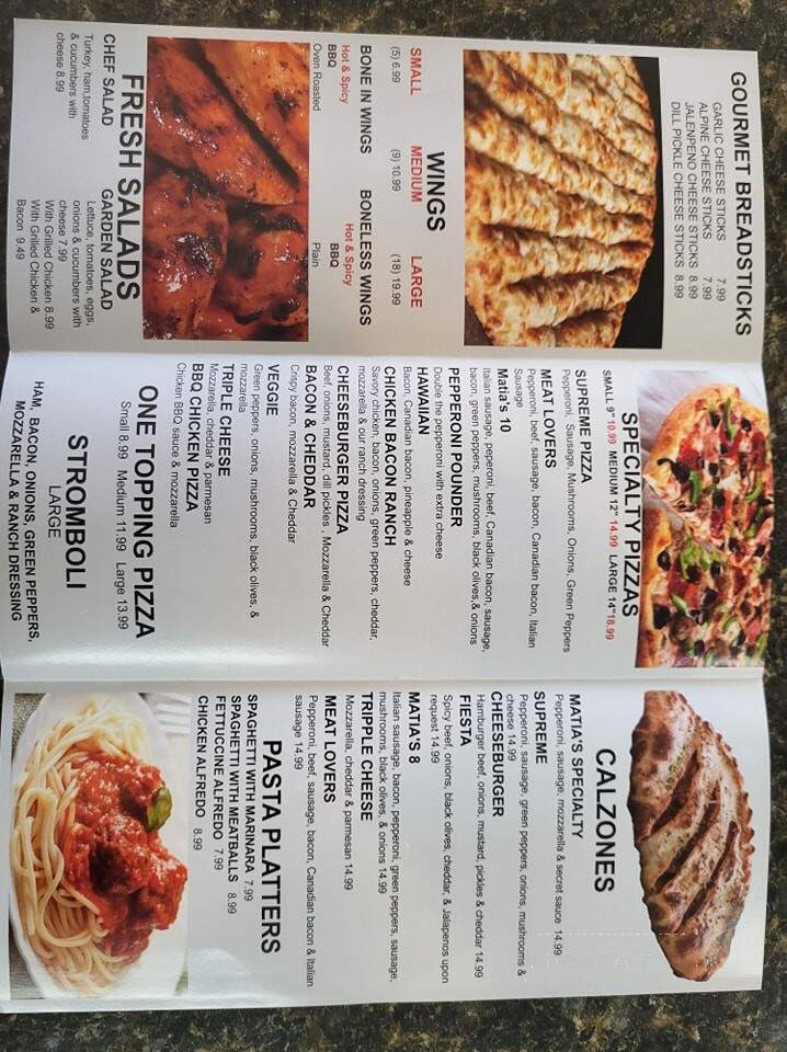 Matia's Pizza - Caneyville, KY menu_pic
