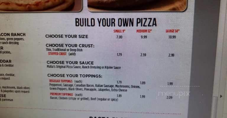 Matia's Pizza - Caneyville, KY menu_pic