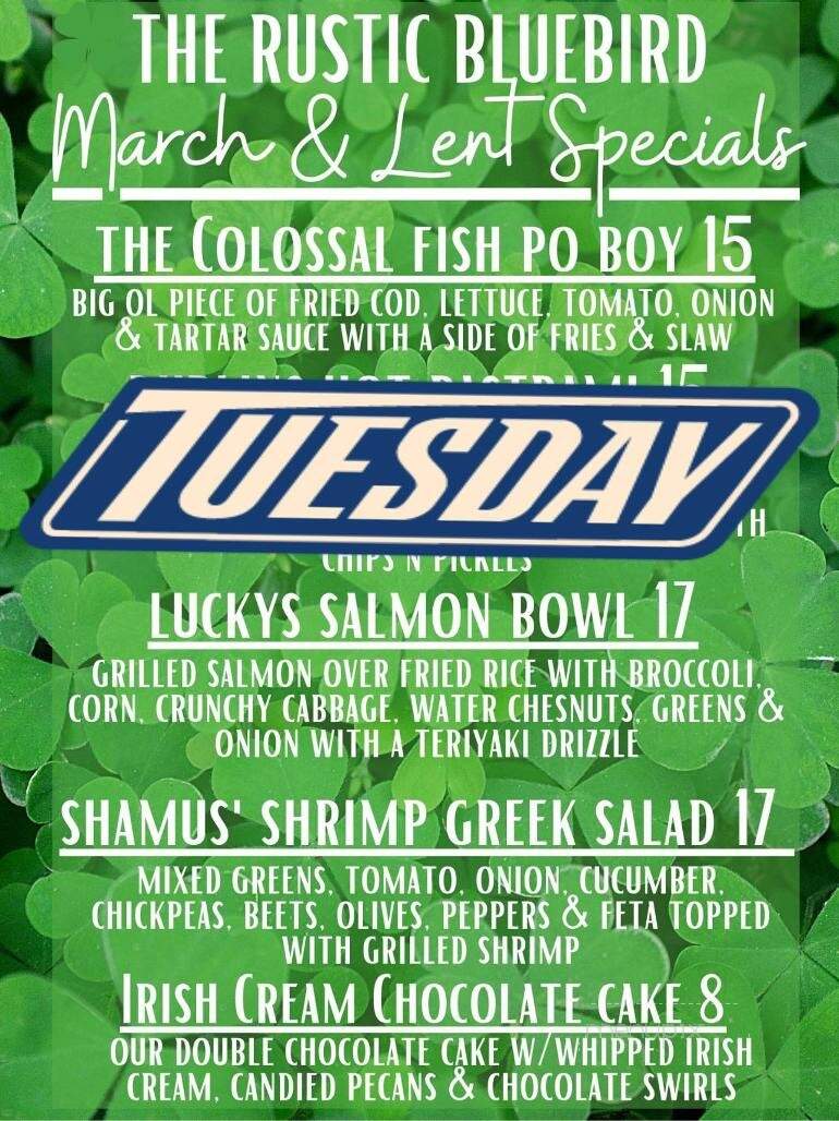 The Rustic Bluebird - Almont, MI menu_pic