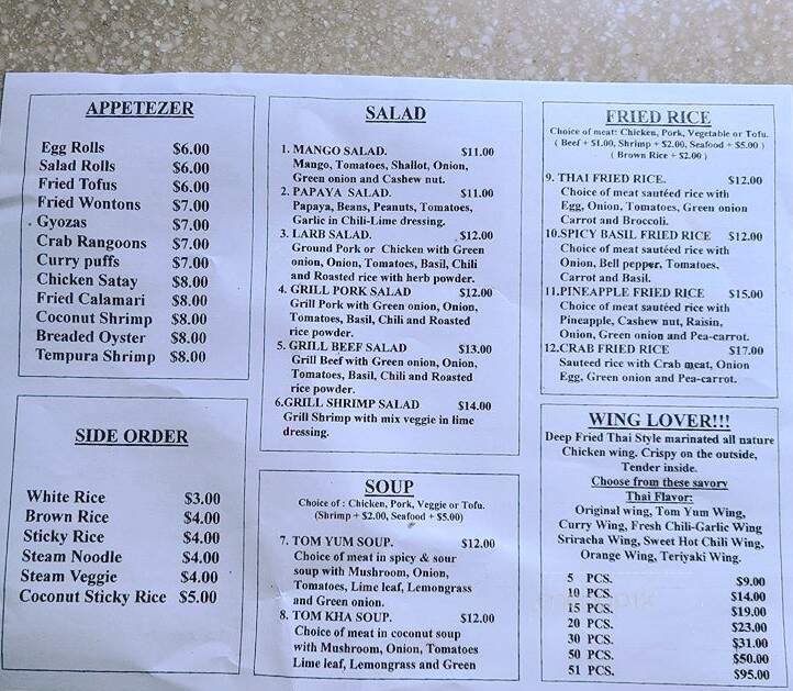 Mink's Pad Thai - Monmouth, OR menu_pic