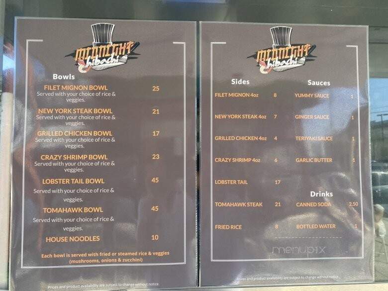 Midnight Hibachi - Bloomington, CA menu_pic