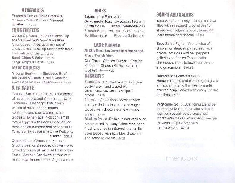 Mimi's Taqueria - Interlochen, MI menu_pic