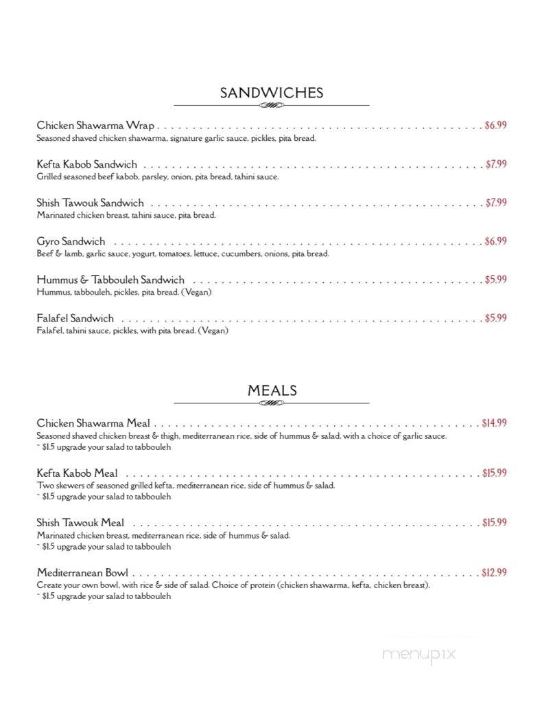 Shawarma & More Restaurant - Fenton, MI menu_pic