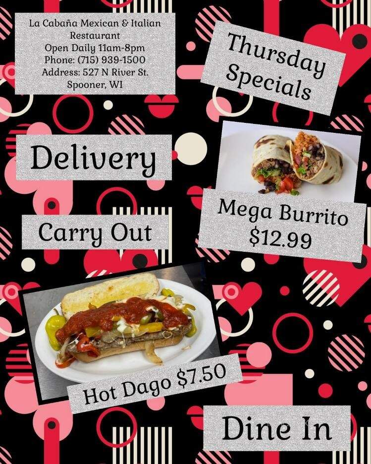 LaCabana Mexican & Italian Restaurant & Cantina - Spooner, WI menu_pic