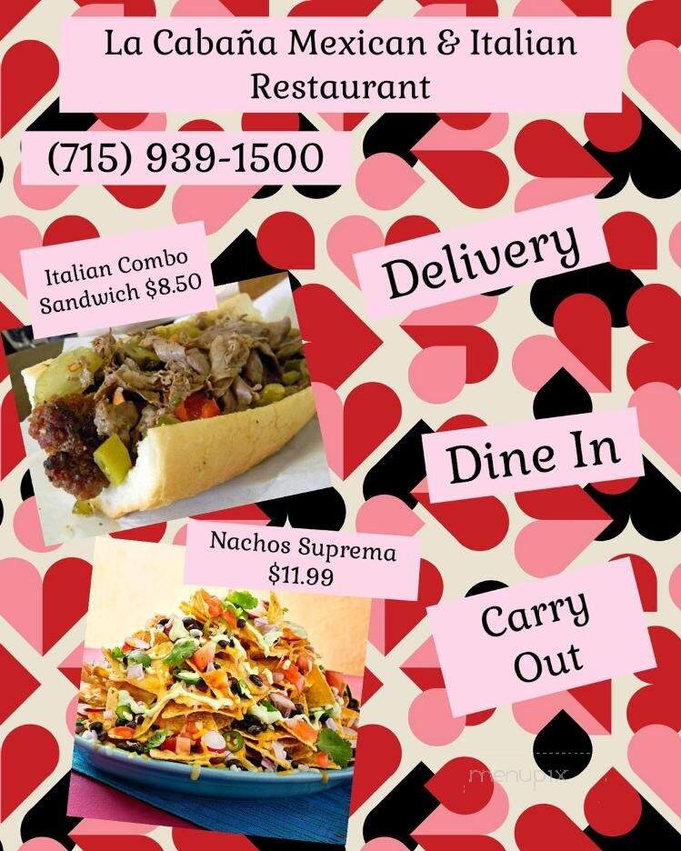 LaCabana Mexican & Italian Restaurant & Cantina - Spooner, WI menu_pic