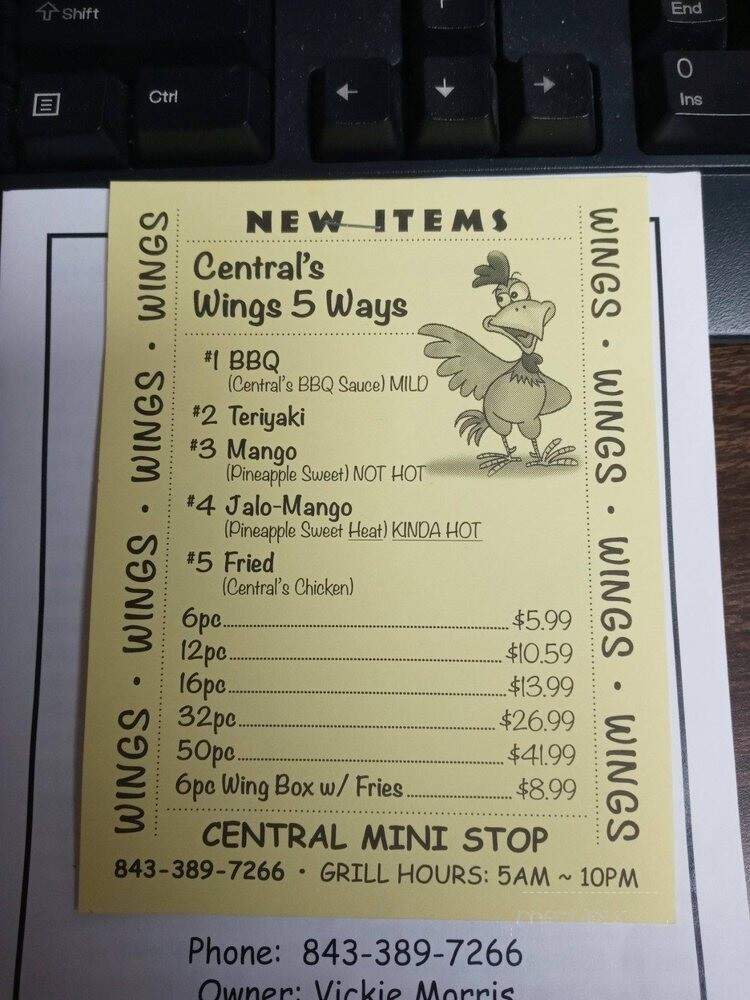 Central Restaurant - Lake City, SC menu_pic