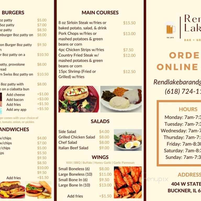 Rend Lake Liquors Bar and Grill - Buckner, IL menu_pic