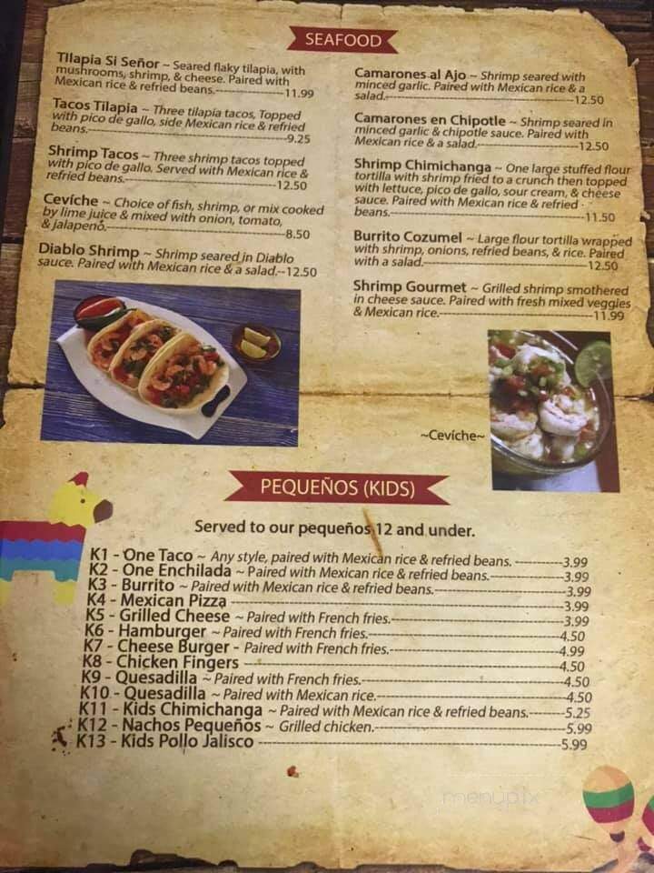 Si Senor Mexican Restaurant - Corbin, KY menu_pic