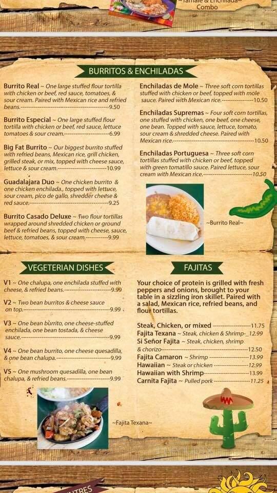 Si Senor Mexican Restaurant - Corbin, KY menu_pic