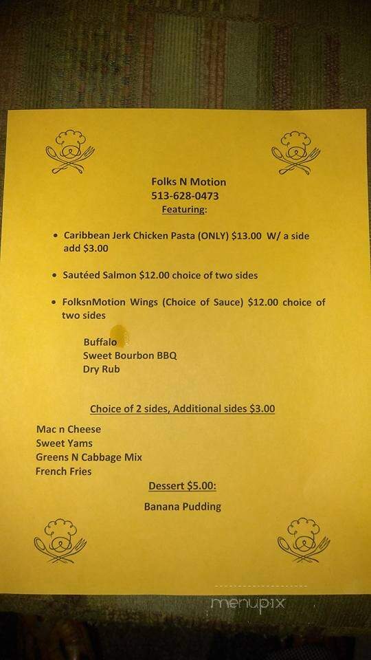 Folks-N-Motion - Cincinnati, OH menu_pic