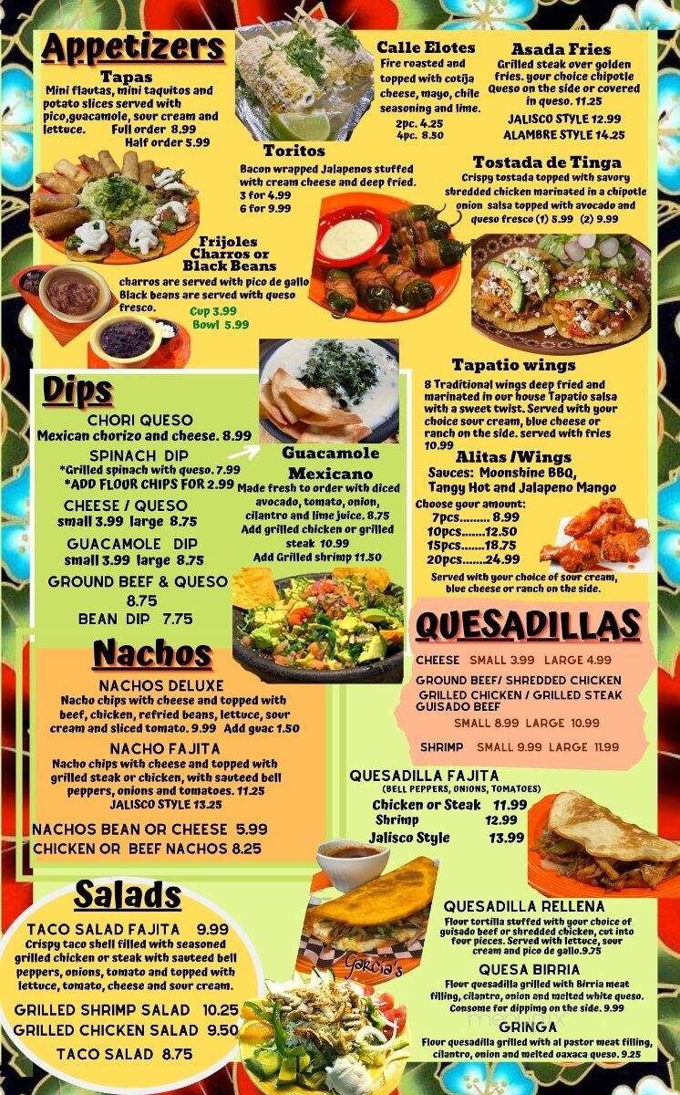 Garcia's Taqueria Sports Grill - Gallatin, TN menu_pic