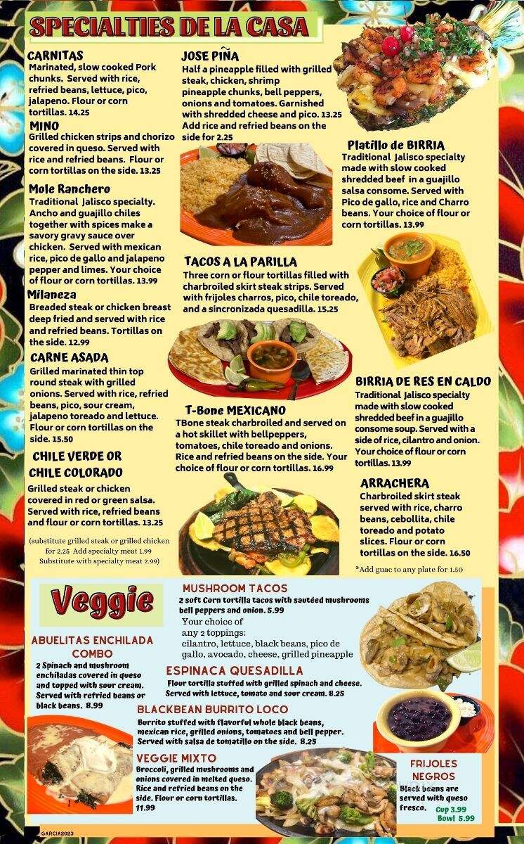 Garcia's Taqueria Sports Grill - Gallatin, TN menu_pic