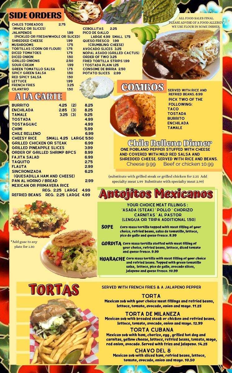 Garcia's Taqueria Sports Grill - Gallatin, TN menu_pic