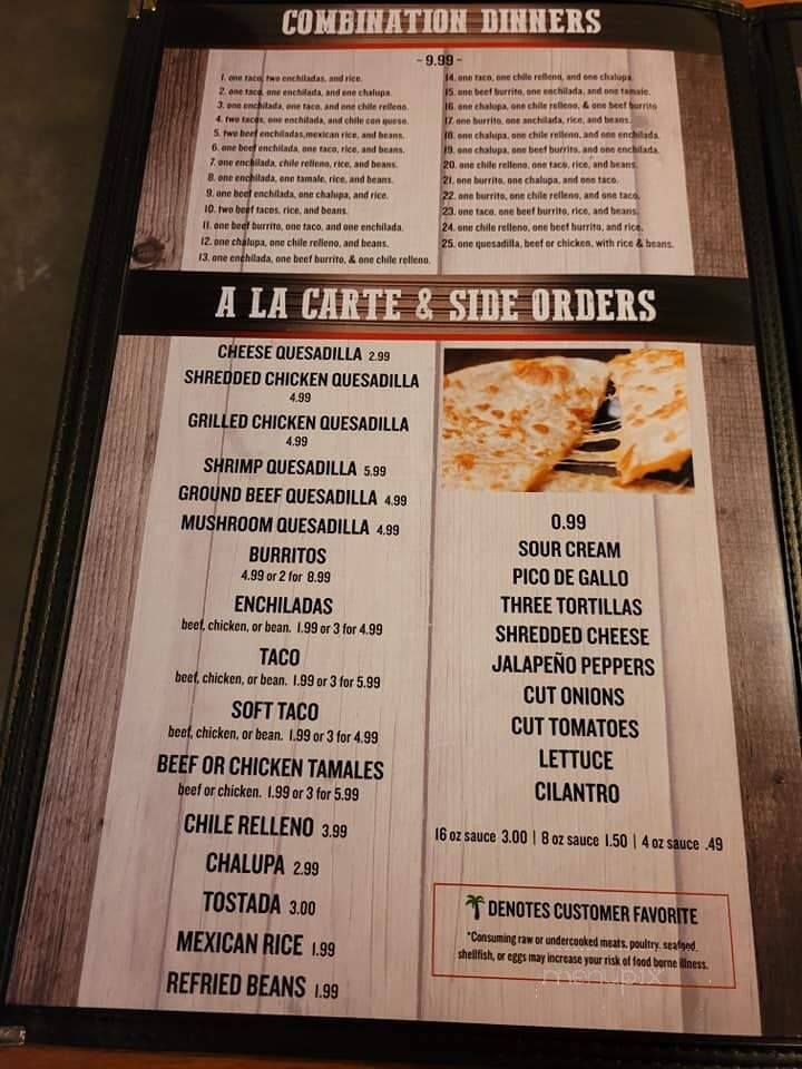 Costa Mexican Grill - Oxford, MS menu_pic
