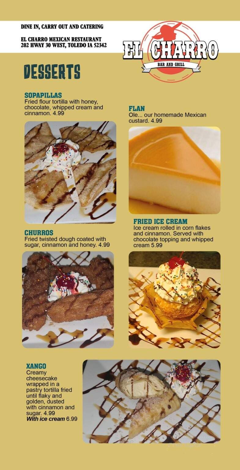 El Charro Bar and Grill - Toledo, IA menu_pic