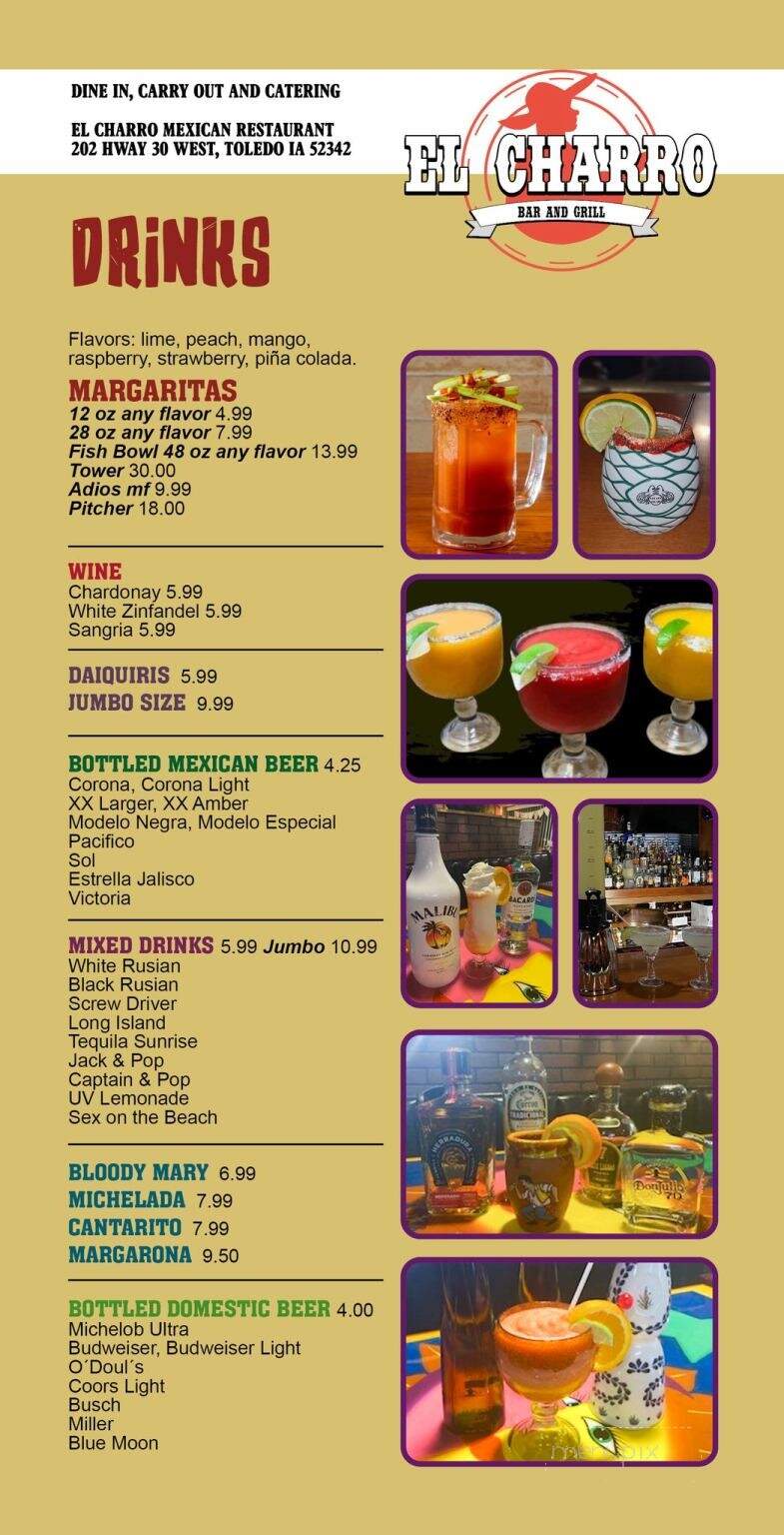 El Charro Bar and Grill - Toledo, IA menu_pic